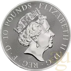 10 Unzen Silbermünze Queens Beasts White Lion 2021