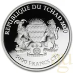 1 Unze Silbermünze Republic of Tschad Mandala Flusspferd 2020