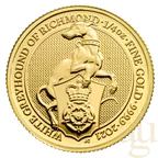 1/4 Unze Goldmünze Queens Beasts White Greyhound 2021