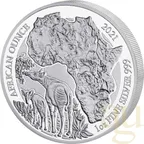 1 Unze Silbermünze Ruanda Okapi 2021 - polierte Platte