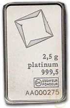 2,5 Gramm Platinbarren Valcambi