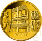 1/2 Unze Goldmünze - Säulen der Demokratie - 100 Euro Recht 2021 (D)