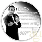 1 Unze Silbermünze Tuvalu James Bond 007 - Sean Connery 2021 - proof coloriert