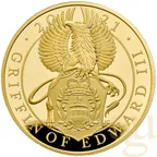 5 Unzen Goldmünze Großbritannien Queens Beasts - Griffin 2021 polierte Platte