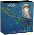 1 Unze Silbermünze Australien Kookaburra 2021 - coloriert