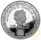1 Unze Silbermünze Tokelau Igelfisch 2021