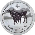 1 Unze Silbermünze Australien Lunar II Ochse 2009
