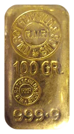 100 Gramm Goldbarren Rothschild mit Gegenstempel