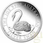 1 Unze Silbermünze Australien Schwan 2021 - polierte Platte