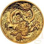 2 Unzen Goldmünze Australien Drache 2021 - High Relief - polierte Platte