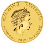 1 Unze Goldmünze Australien Lunar II Tiger 2010