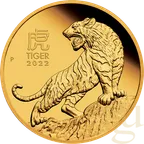 1/10 Unze Goldmünze Australien Lunar III Tiger 2022 - polierte Platte