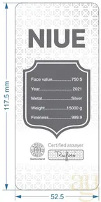 15 Kilogramm Silber Argor Heraeus Niue Münzbarren