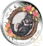 1/2 Unze Silbermünze Australien Dreaming Down Under - Tasmanian Devil 2021 - proof color