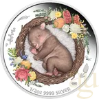 1/2 Unze Silbermünze Australien Dreaming Down Under - Wombat 2021 - proof color