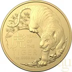 1 Unze Goldmünze Australien RAM Lunar Tiger 2022