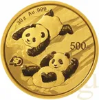 30 Gramm Goldmünze China Panda 2022