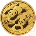 8 Gramm Goldmünze China Panda 2022