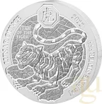 1 Unze Silbermünze Ruanda Lunar Tiger 2022