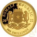1/4 Unze Goldmünze Somalia Elefant 2022