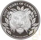 1 Unze Silbermünze Kambodscha Lost Tigers 2022 proof - High Relief