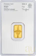 2 Gramm Goldbarren Heraeus Geschenkbarren