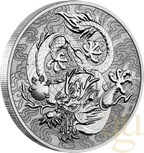 1 Unze Platinmünze Australien Chinese Myths and Legends - Drache 2022 - Reverse polierte Platte