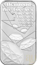 31,1 Gramm Silberbarren The Royal Mint - James Bond 007 - Diamonds Are Forever