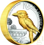 2 Unzen Silbermünze Australien Kookaburra 2022 teilvergoldet - polierte Platte