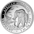 1 Unze Silbermünze Somalia Elefant 2010