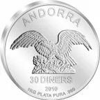 1 Kilogramm Silbermünze Andorra Eagle 2010