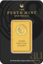 10 Unzen Goldbarren Perth Mint - Känguru