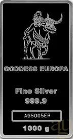 1 Kilogramm Silber Tokelau Goddess Europa Münzbarren geprägt