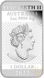 1 Unze Silbermünze Perth Mint Rectangular Dragon 2022 - polierte Platte