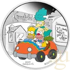 1 Unze Silbermünze Tuvalu The Simpsons - Krustylu Studios 2022 polierte Platte - coloriert