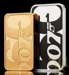 1 Unze Silbermünze Tuvalu Rectangular James Bond 60 Years Anniversary 2022