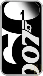 1 Unze Silbermünze Tuvalu Rectangular James Bond 60 Years Anniversary 2022