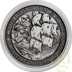 1 Unze Silbermünze Tuvalu - Black Flag - The Rising Sun 2022 Antik Finish