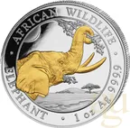 1 Unze Silbermünze Somalia Elefant 2023 - teilvergoldet