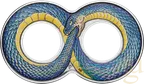 2 Unzen Silbermünze Australien Ouroboros 2022 - Antik Finish - coloriert