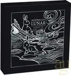 1 Kilogramm Silbermünze Australien Lunar III Hase 2023 - coloriert mit 1g Gold Privy Mark