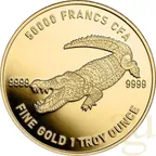 1 Unze Goldmünze Republic of Tschad Mandala Krokodil 2022