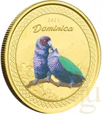 1 Unze Goldmünze EC8 Dominica - Parrots 2021 - coloriert