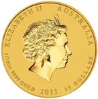 1/10 Unze Goldmünze Australien Lunar II Hase 2011