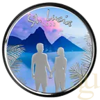 1 Unze Silbermünze EC8 St.Lucia - Couple 2022 coloriert