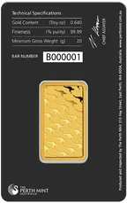 20 Gramm Goldbarren Perth Mint - Känguru