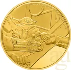 1 Unze Goldmünze Niue Star Wars The Madalorian - Grogu 2022 polierte Platte