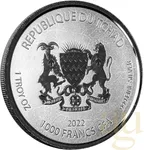 1 Unze Silbermünze Republic of Tschad Kek 2022