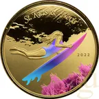 1 Unze Goldmünze EC8 St. Kitts & Nevis - Surfer 2022 - coloriert