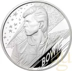 5 Unzen Silbermünze Music Legends - David Bowie 2020 - polierte Platte